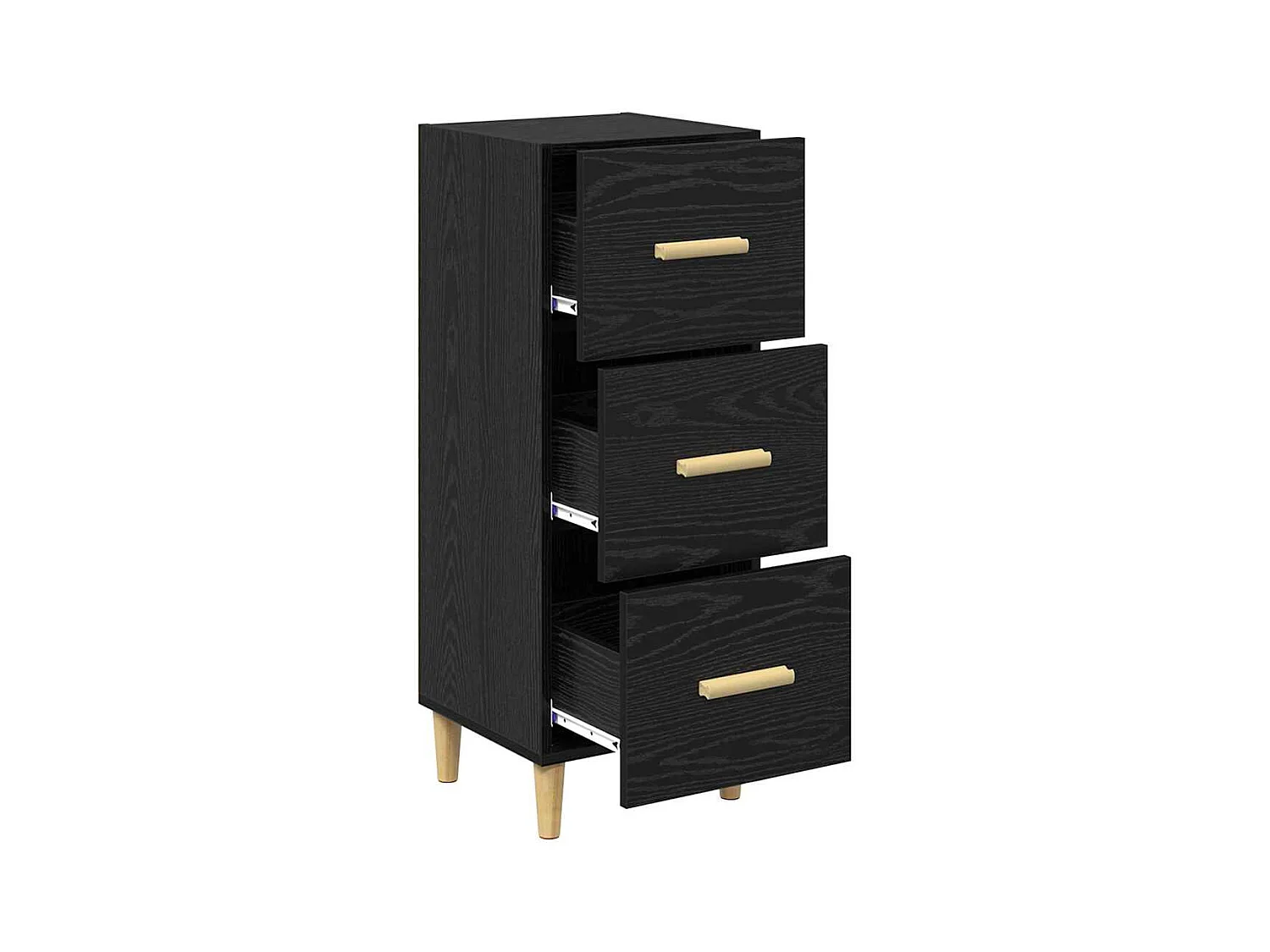 Credenza in rovere nero 34,5 x 34 x 90 cm in legno ingegnerizzato