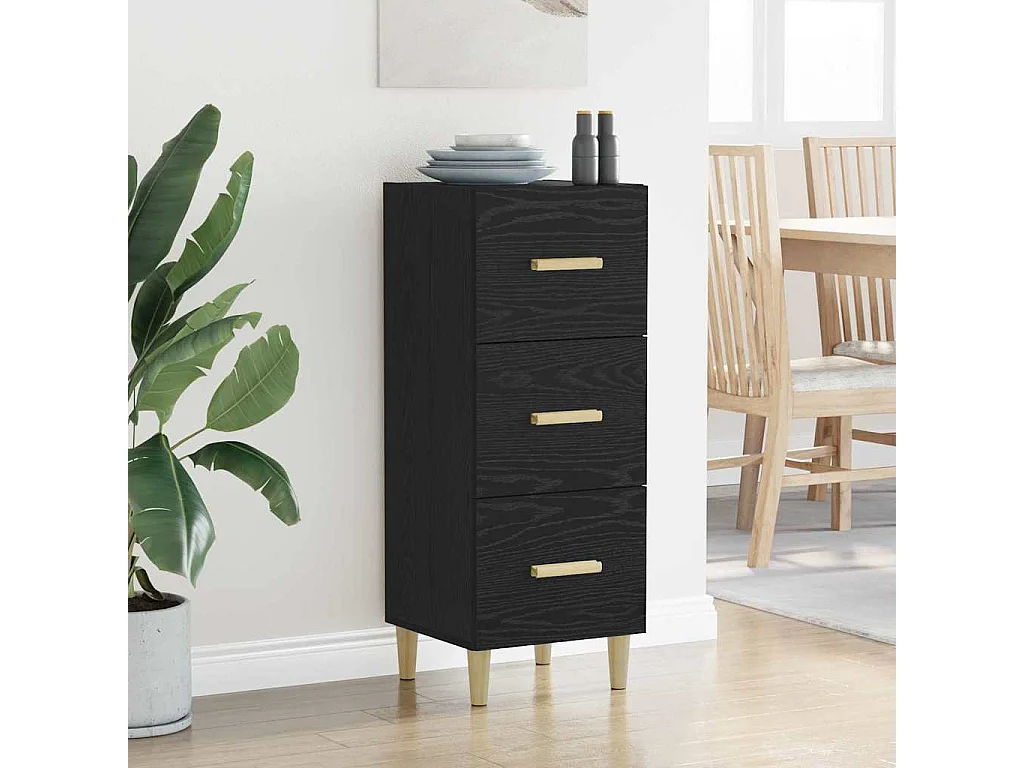 Buffet Chêne noir 34,5 x 34 x 90 cm Bois d'ingénierie