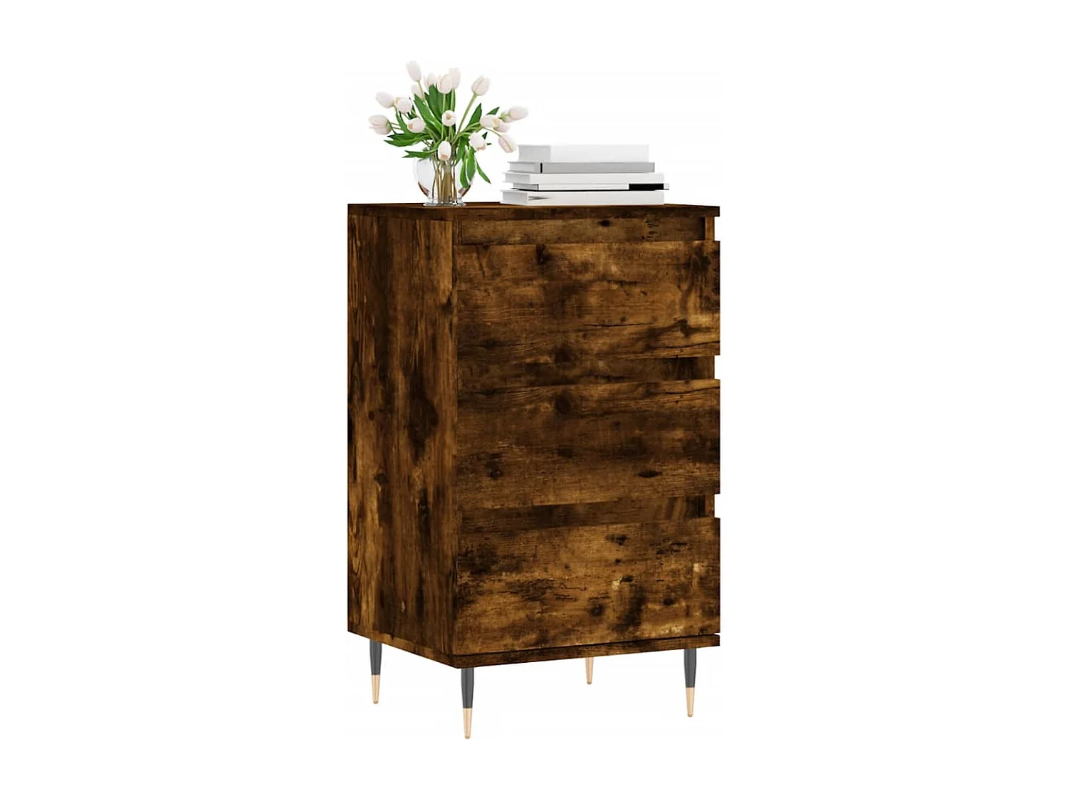 Aparador de roble ahumado 40x35x70 cm madera de ingeniería