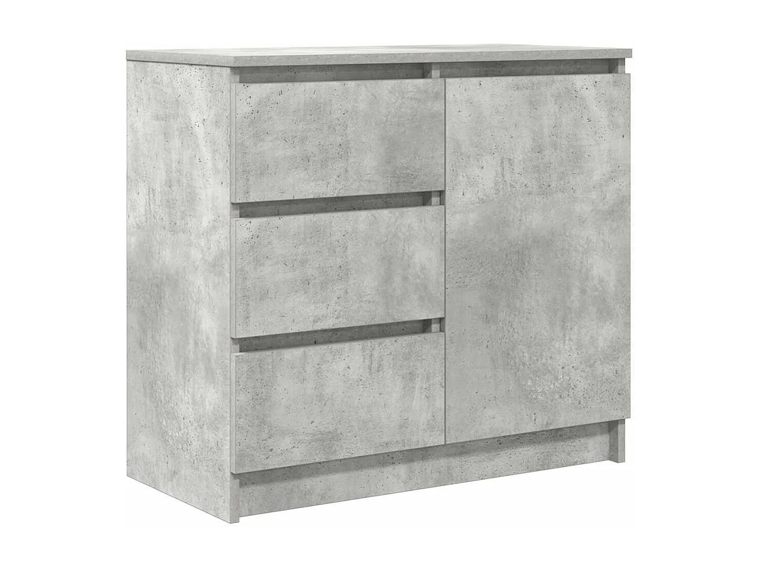 Buffet avec tiroir gris béton 71x35x65 cm bois d'ingénierie
