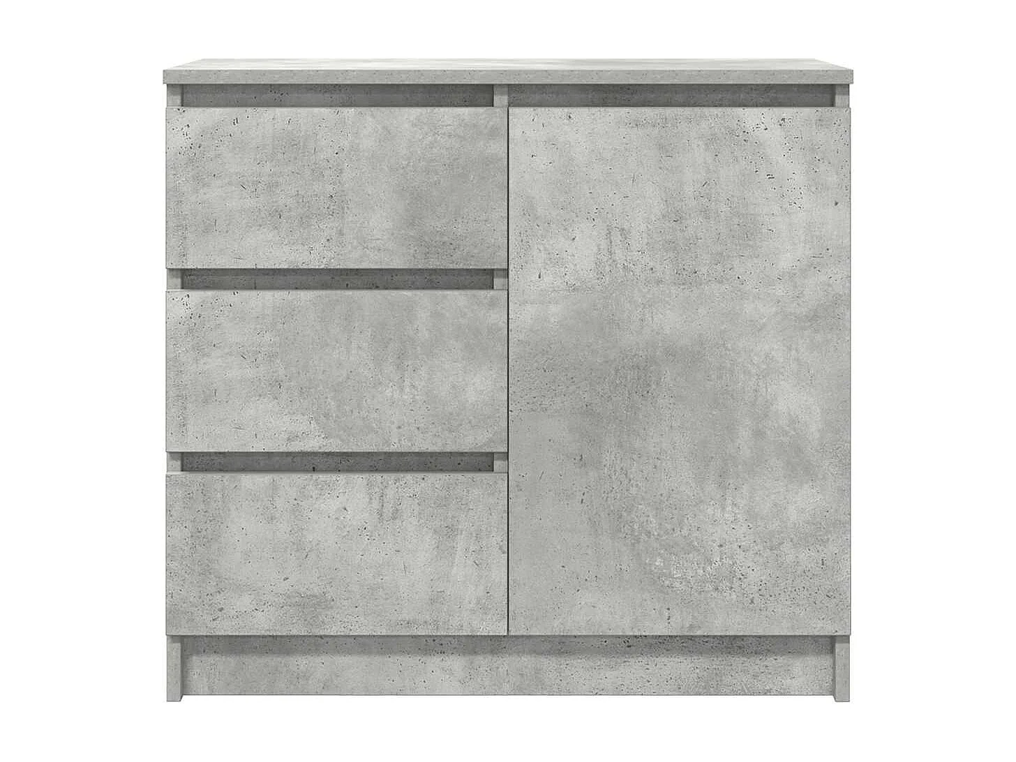 Buffet avec tiroir gris béton 71x35x65 cm bois d'ingénierie