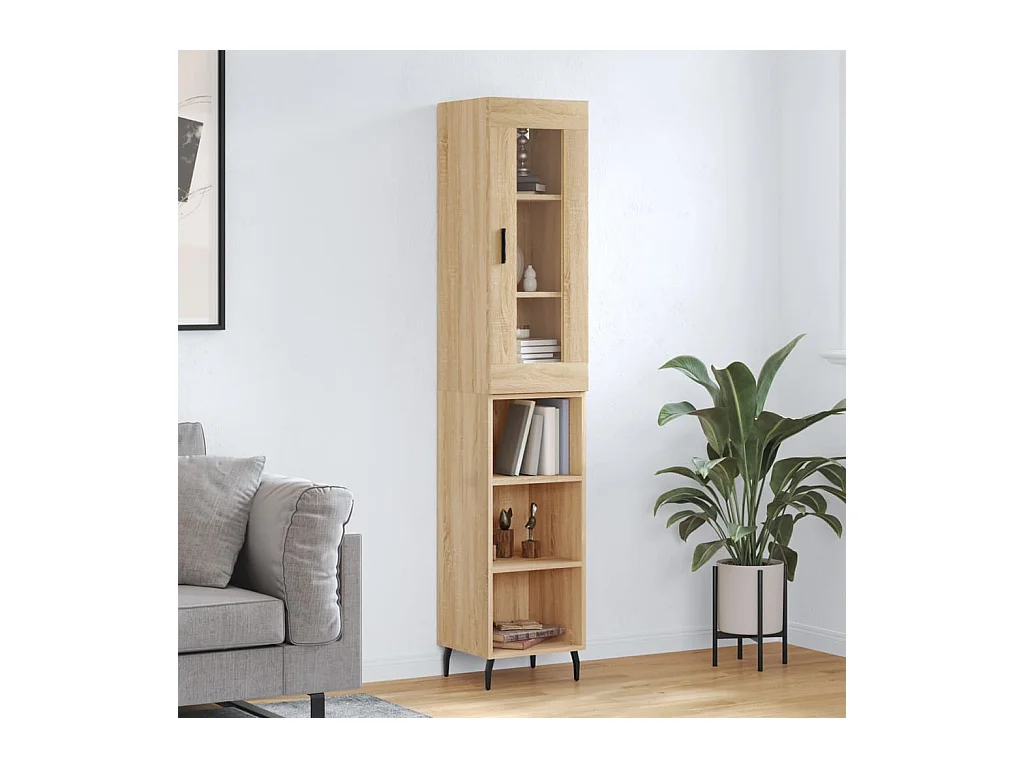 Buffet haut Chêne sonoma 34,5x34x180 cm Bois d'ingénierie