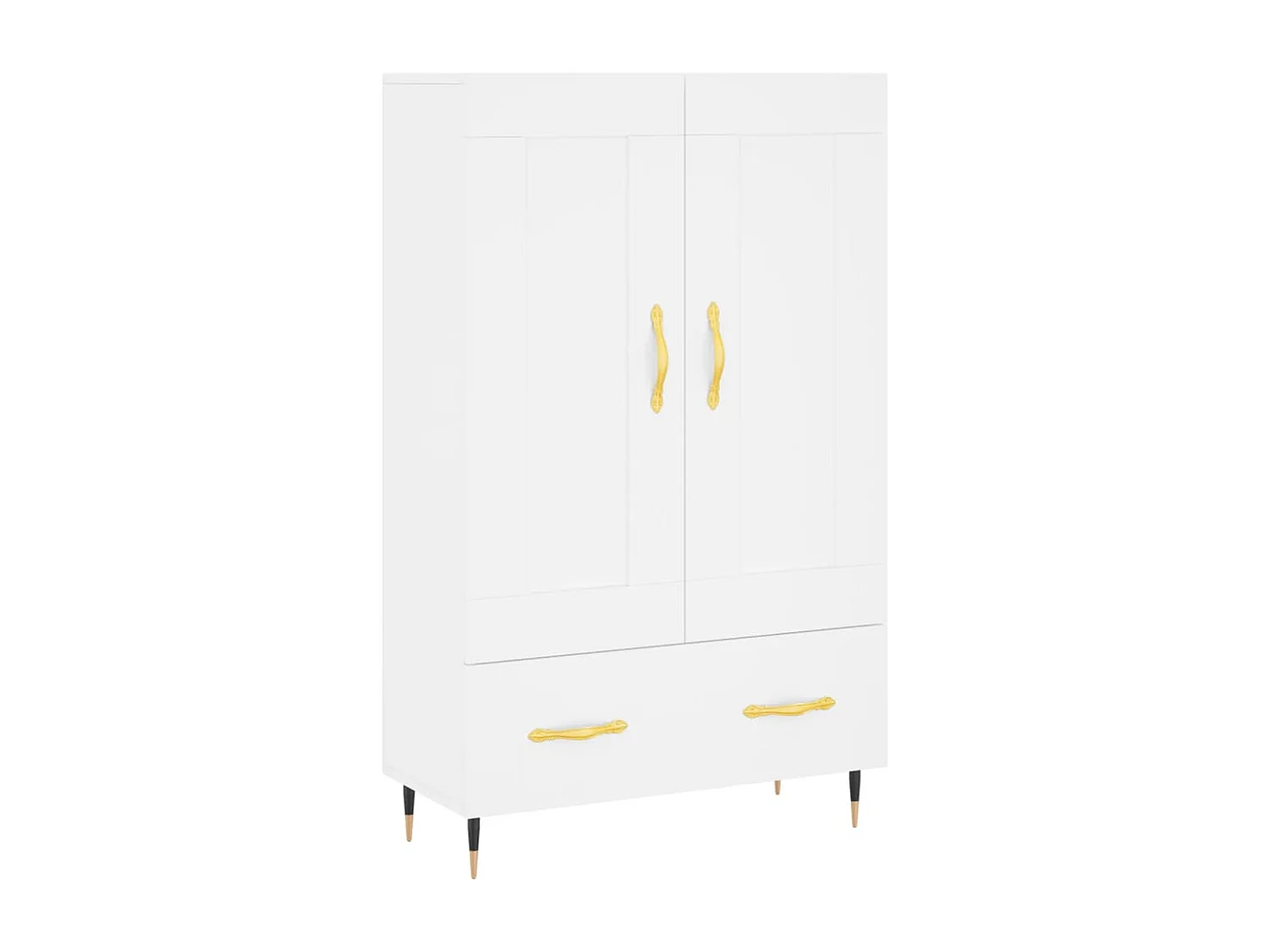 Credenza alta bianca 69,5x31x115 cm in legno ingegnerizzato