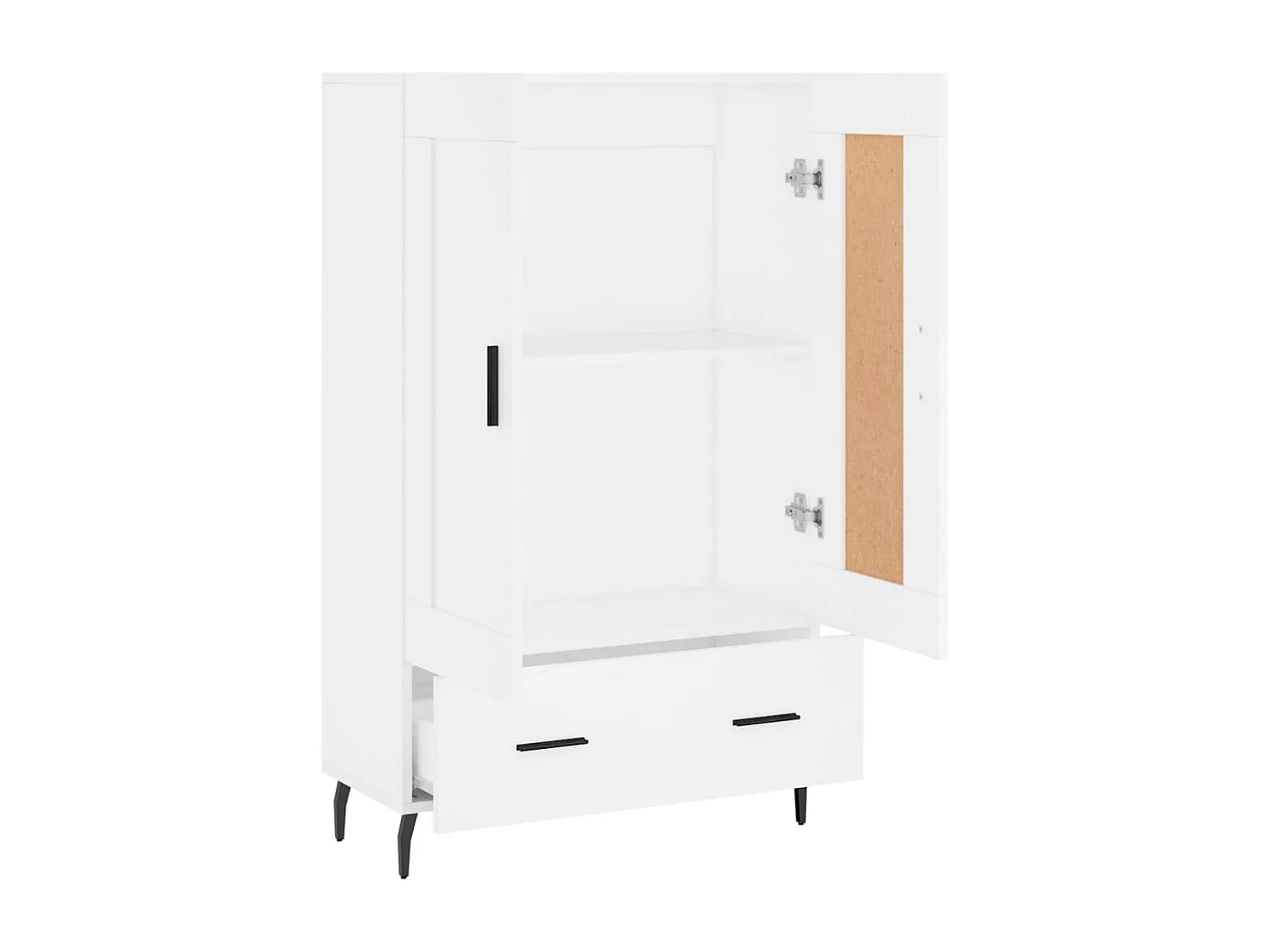 Credenza alta bianca 69,5x31x115 cm in legno ingegnerizzato