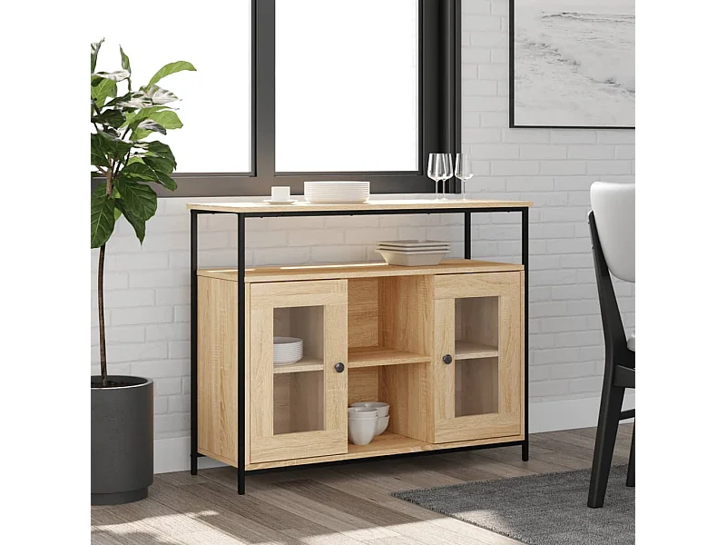 Credenza in rovere Sonoma 100x35x80 cm in legno ingegnerizzato