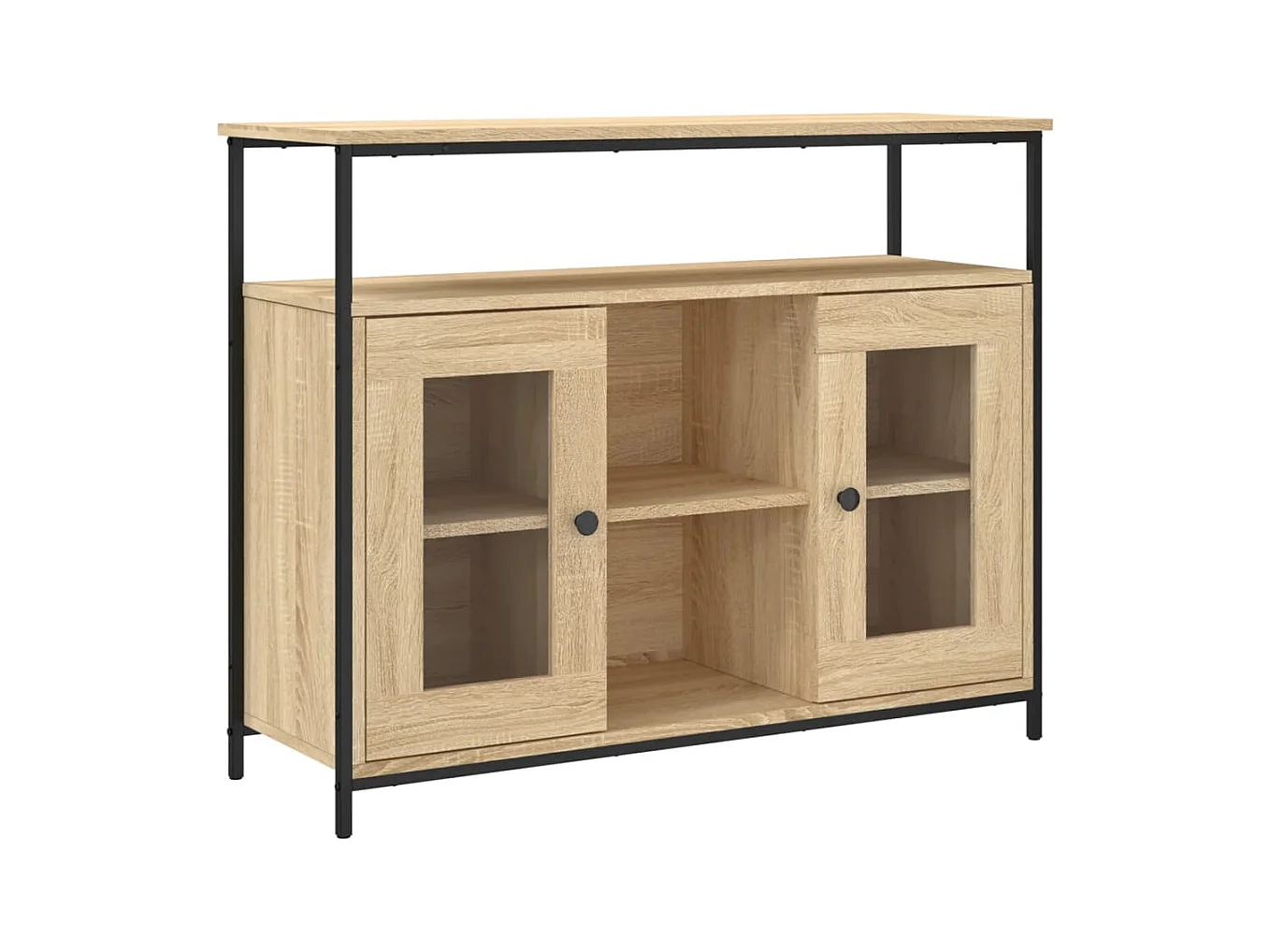 Buffet chêne sonoma 100x35x80 cm bois d'ingénierie