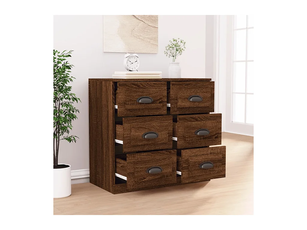 Buffet chêne marron 70x35,5x67,5 cm Bois d'ingénierie