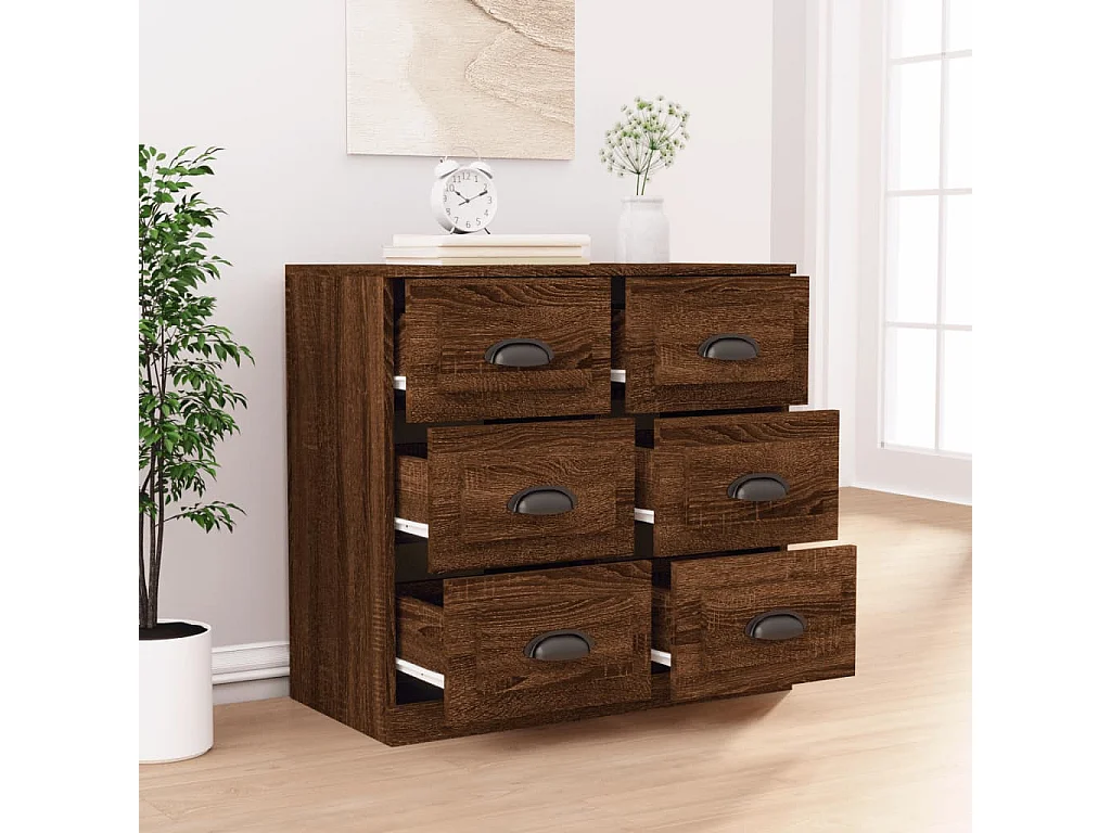 Buffet chêne marron 70x35,5x67,5 cm Bois d'ingénierie