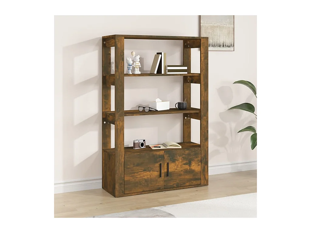 Buffet Chêne fumé 80x30x119,5 cm Bois d'ingénierie