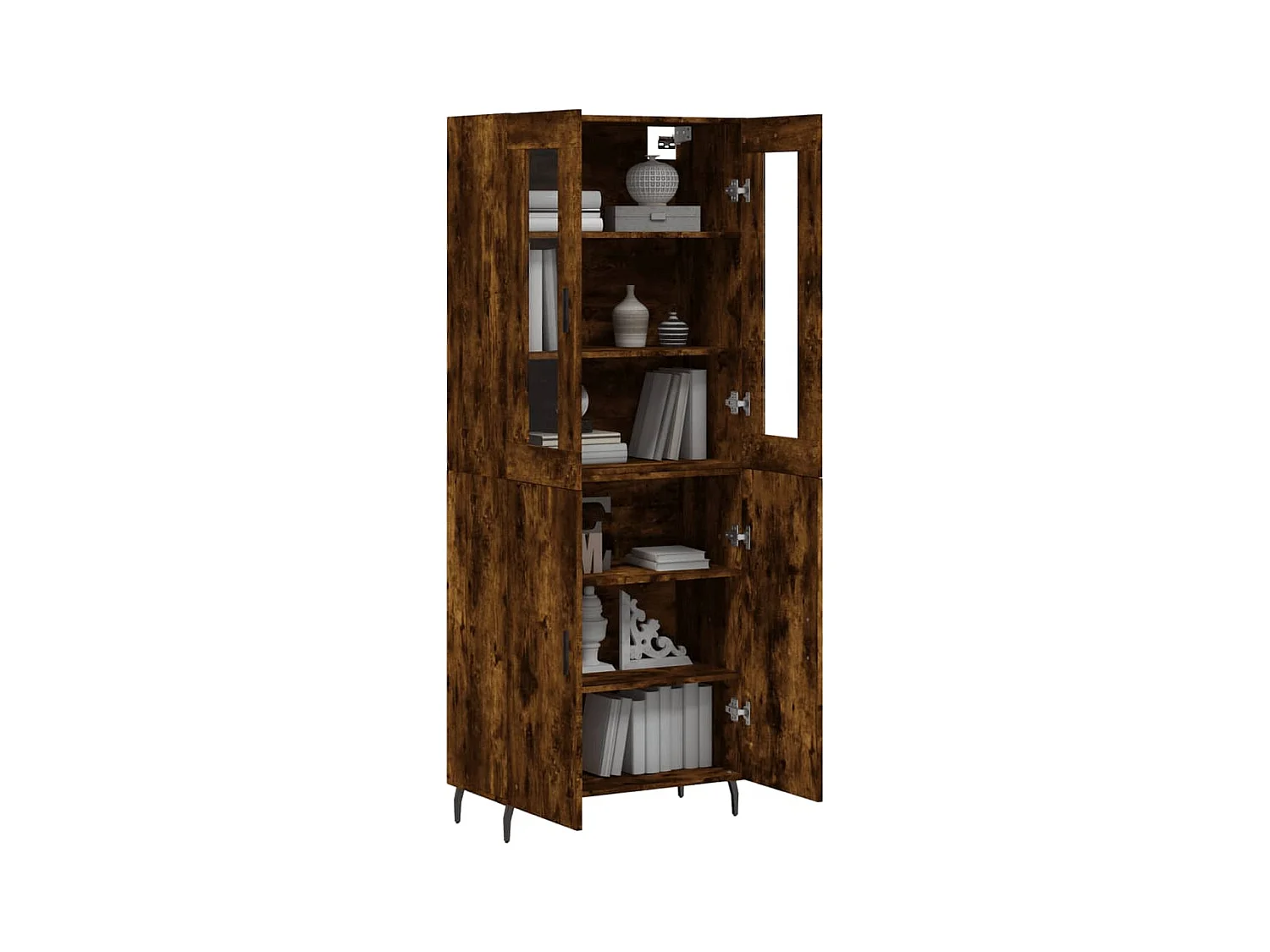 Hoog dressoir Gerookt eiken 69,5x34x180 cm Technisch hout