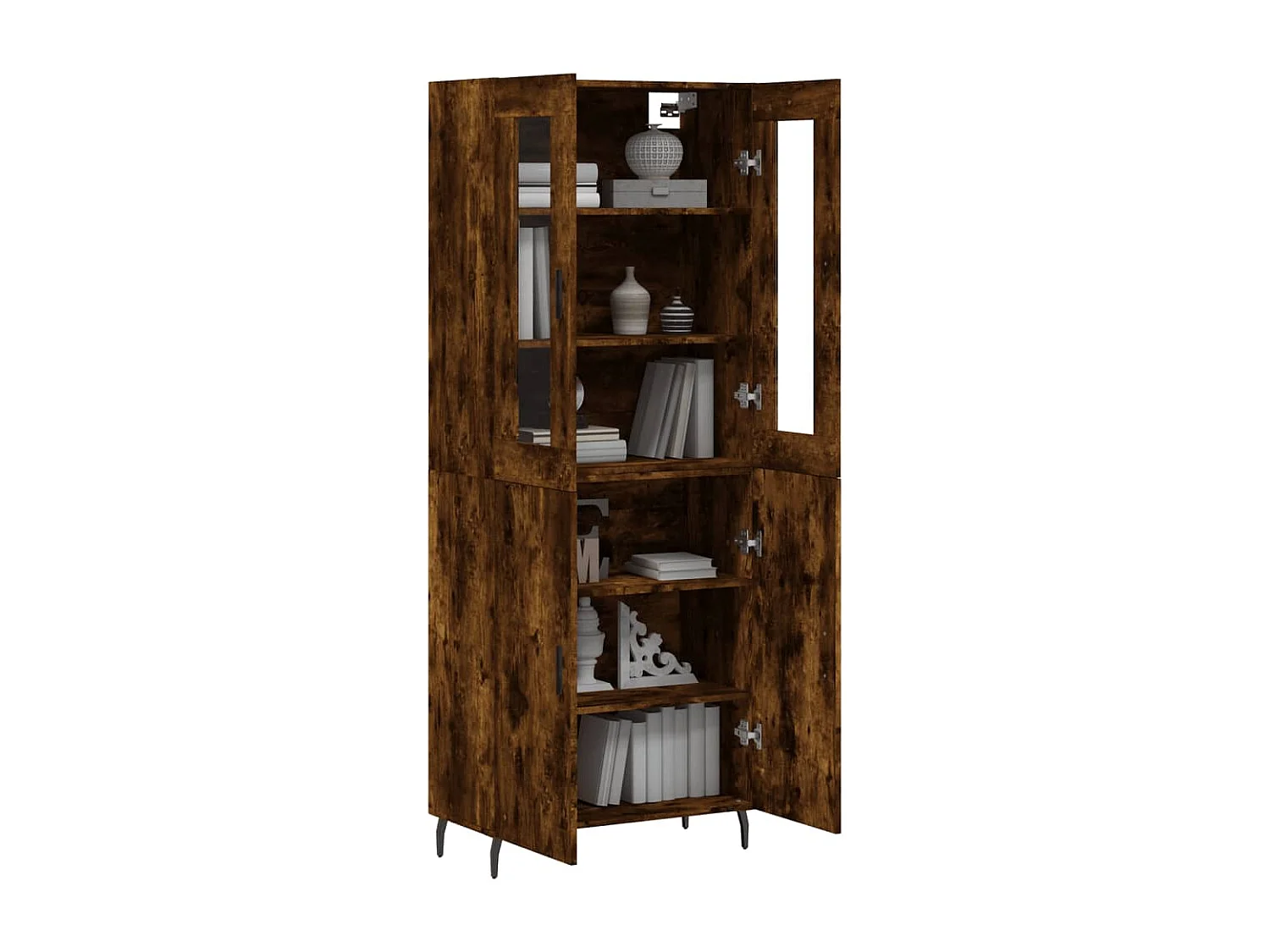 Hoog dressoir Gerookt eiken 69,5x34x180 cm Technisch hout