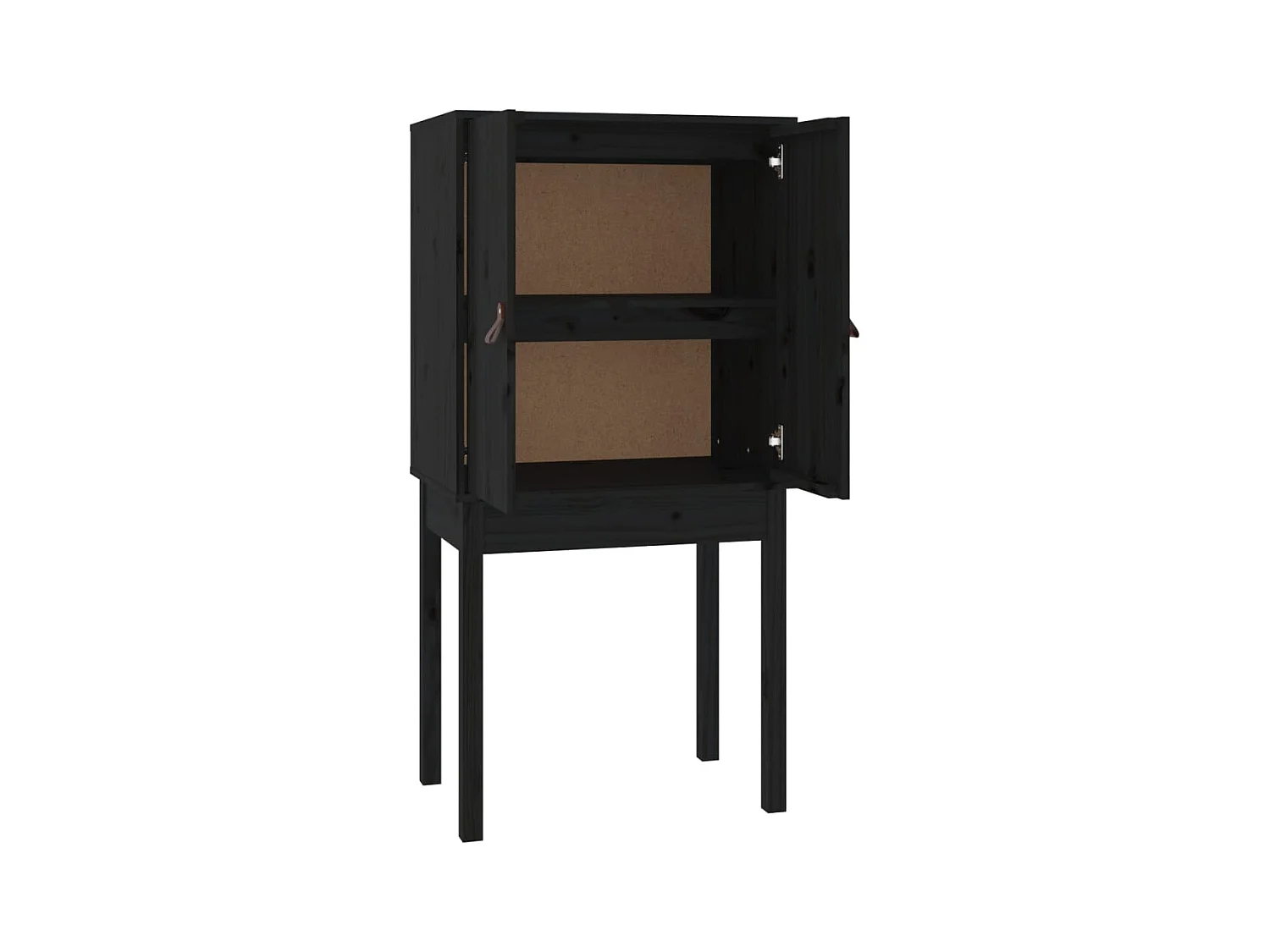 Buffet haut Noir 60x40x120 cm Bois massif de pin