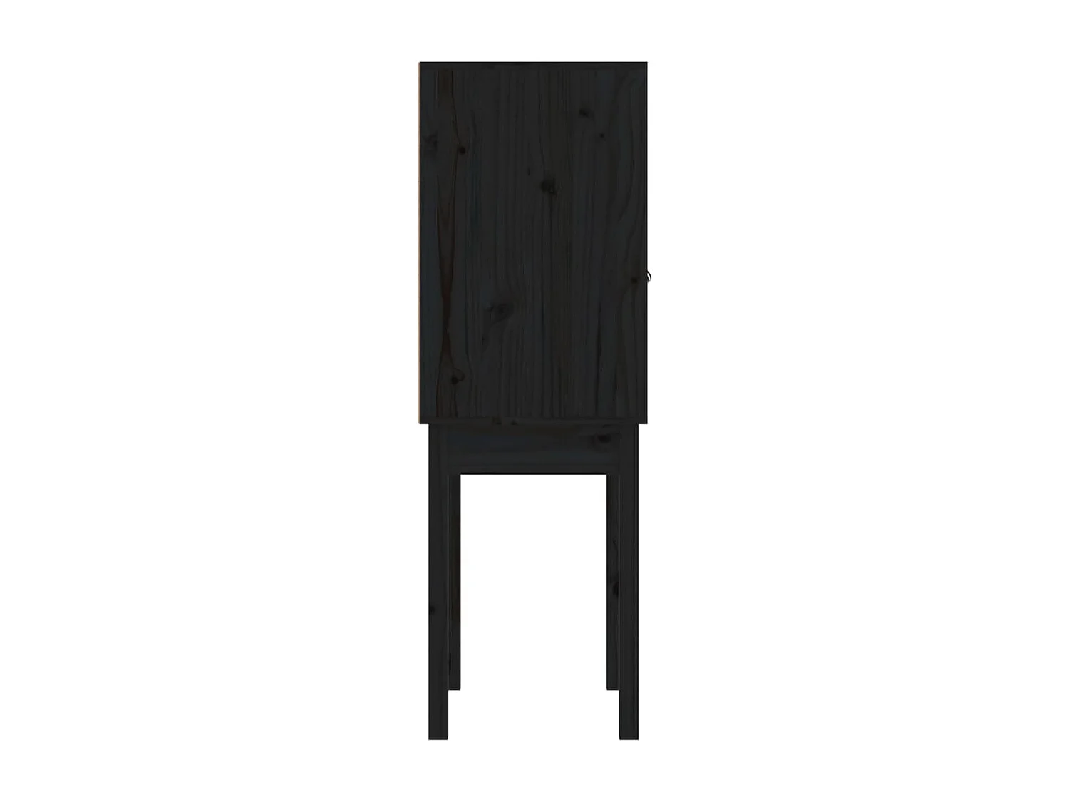 Buffet haut Noir 60x40x120 cm Bois massif de pin