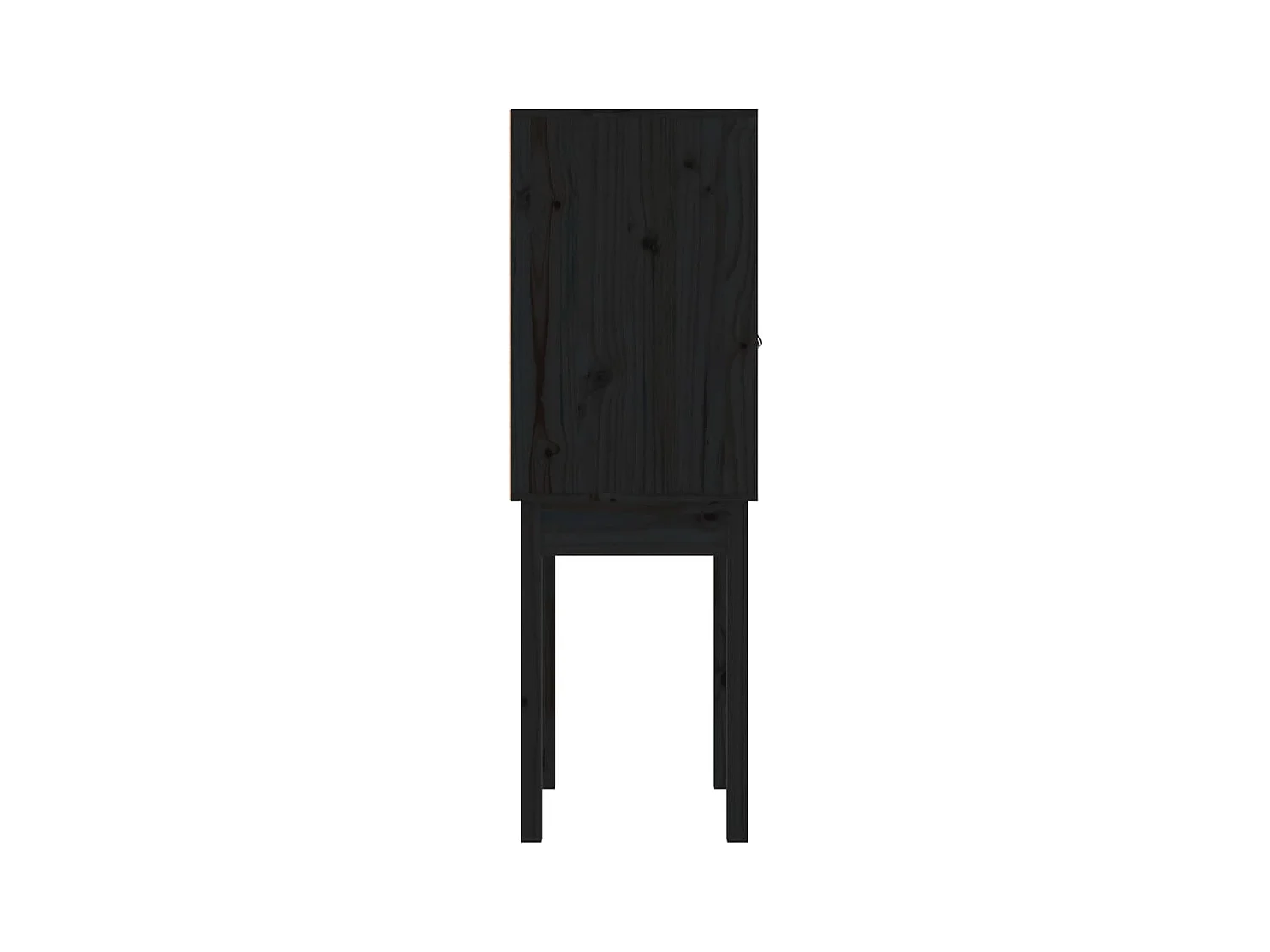 Credenza alta Nero 60x40x120 cm Legno massello di pino