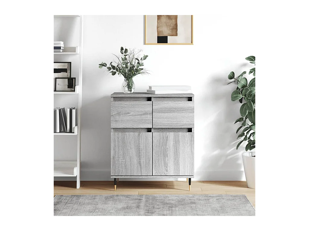 Credenza Sonoma grigia 60x35x70 cm Legno ingegnerizzato