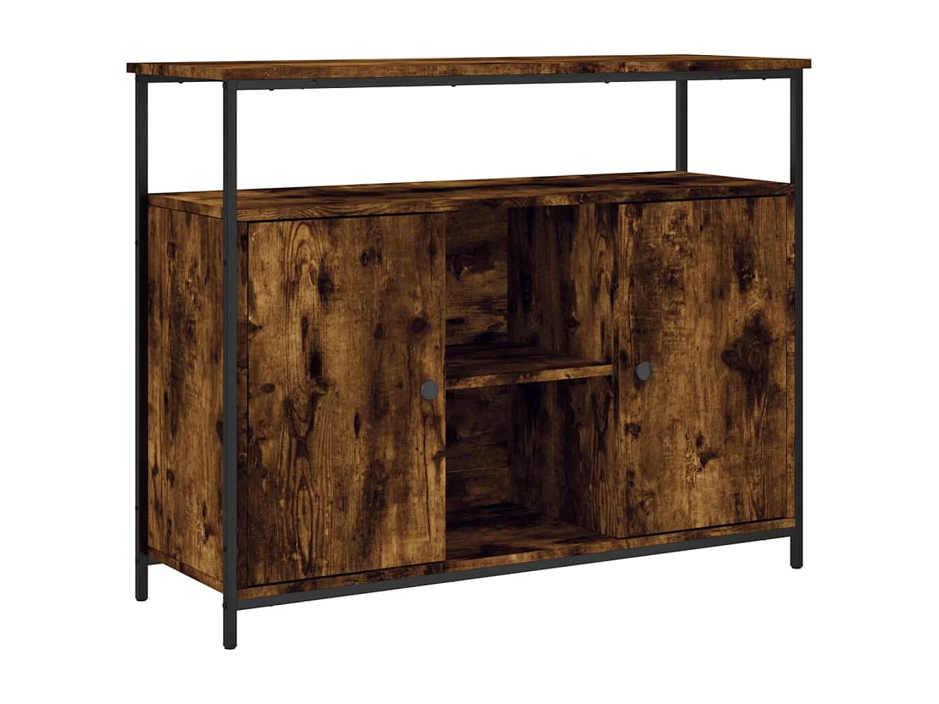 Buffet chêne fumé 100x35x80 cm bois d'ingénierie