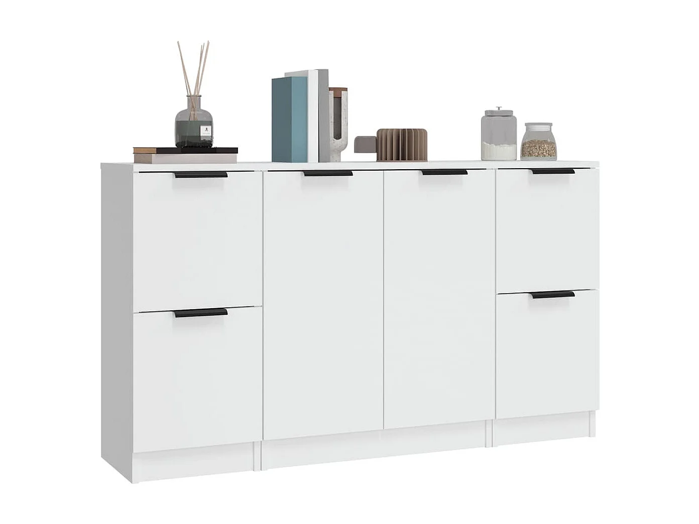 Buffets 3 pcs Blanc Bois d'ingénierie