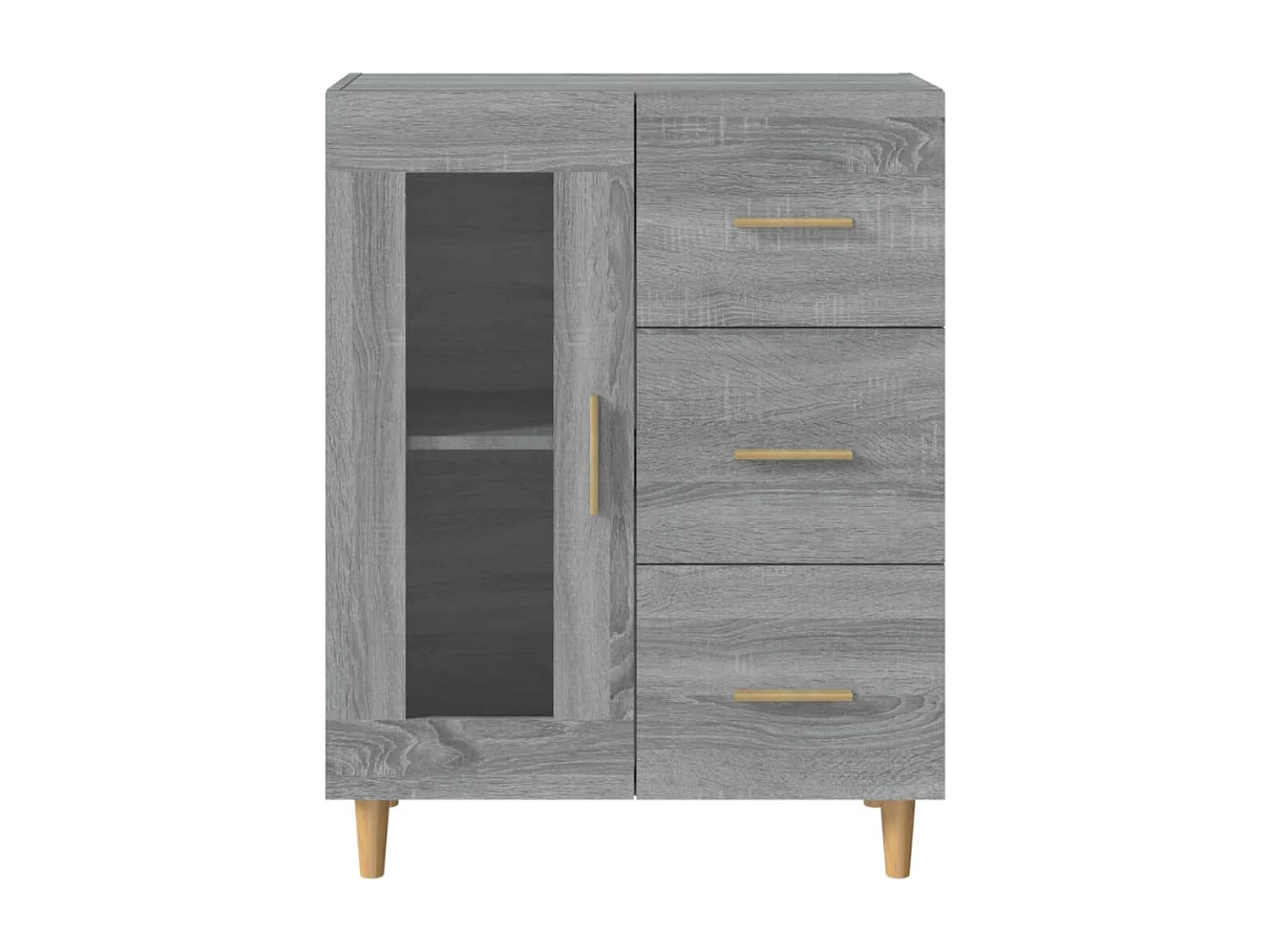 Credenza Sonoma grigia 69,5x34x90 cm in legno ingegnerizzato