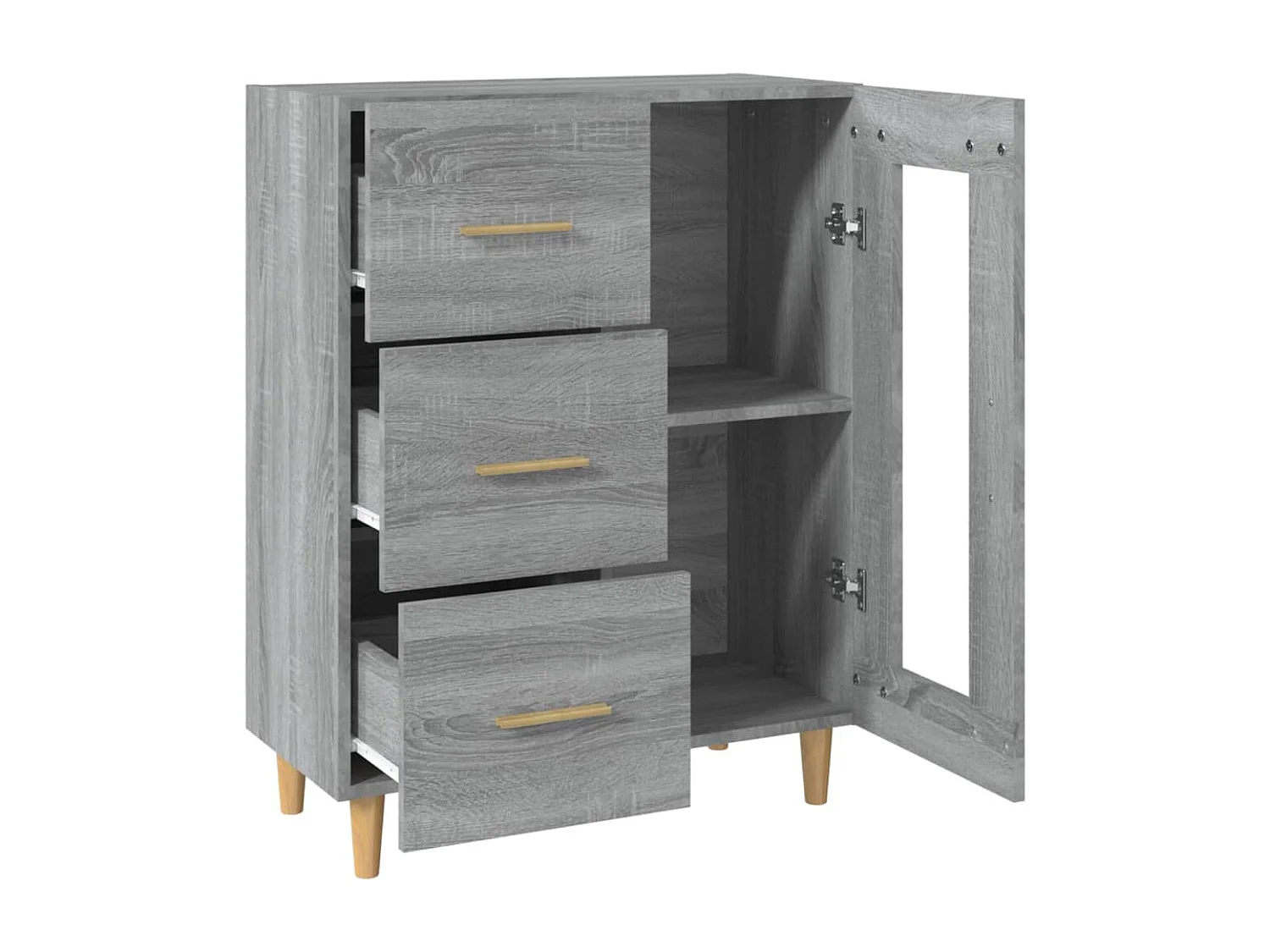 Credenza Sonoma grigia 69,5x34x90 cm in legno ingegnerizzato