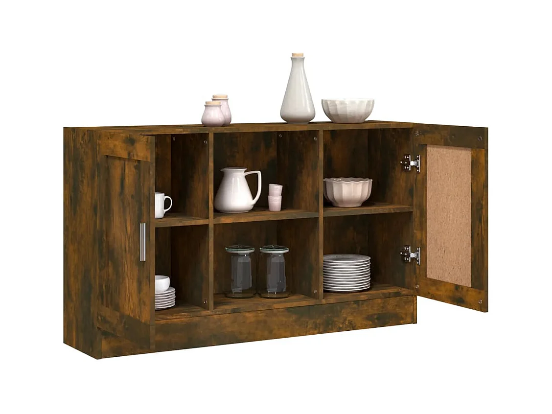 Buffet Chêne fumé 120x30,5x70 cm Bois d'ingénierie