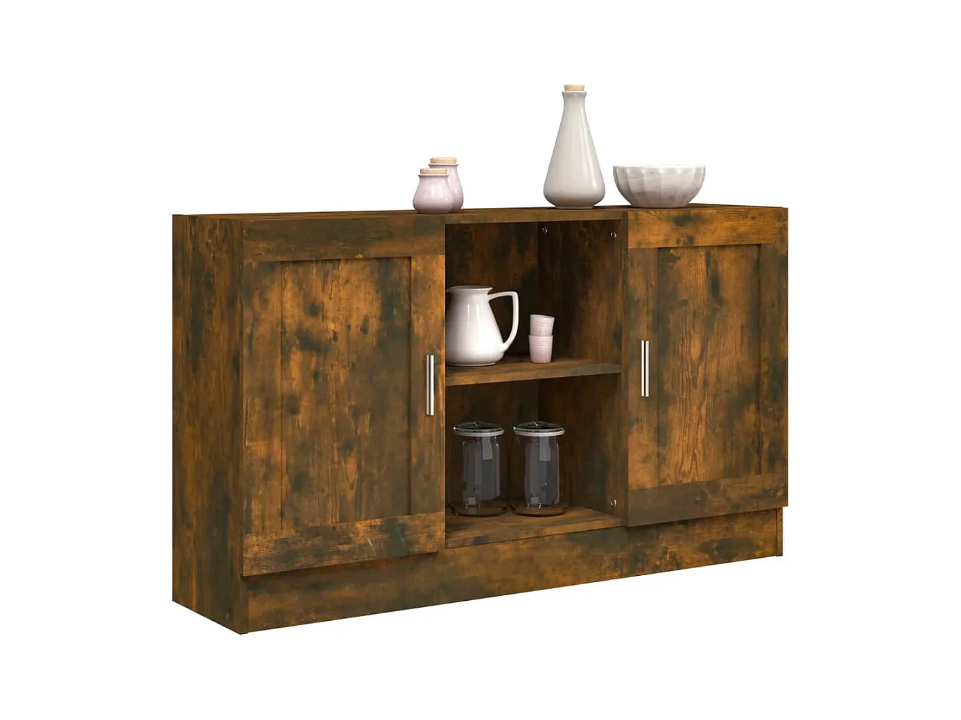 Buffet Chêne fumé 120x30,5x70 cm Bois d'ingénierie
