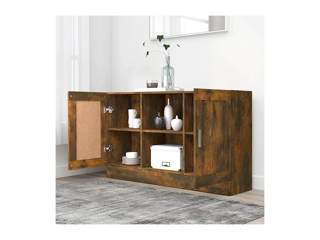 Buffet Chêne fumé 120x30,5x70 cm Bois d'ingénierie