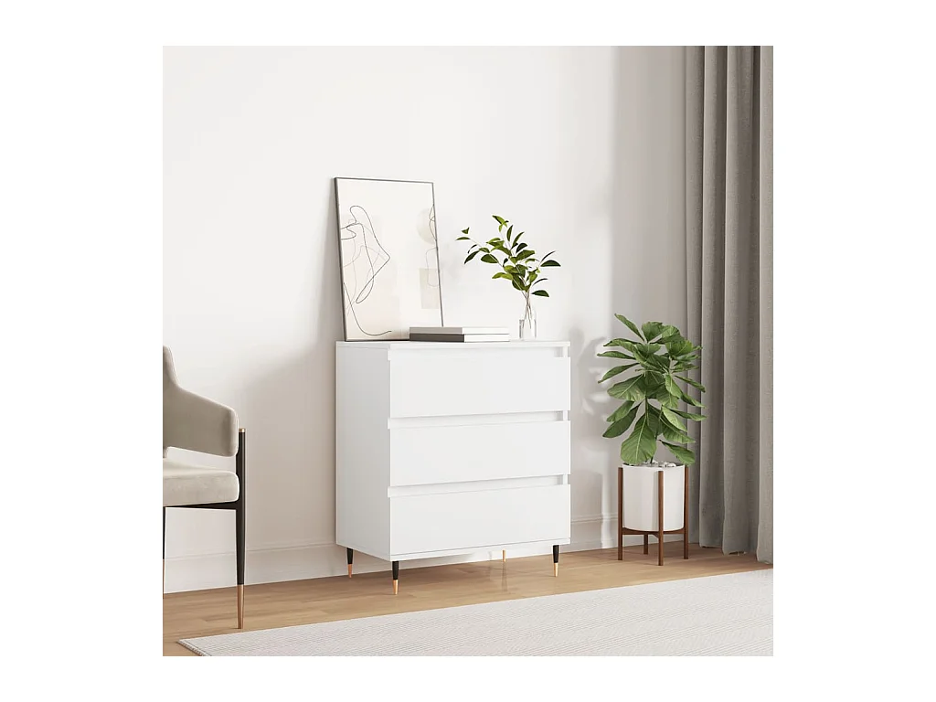 Credenza bianca 60x35x70 cm in legno ingegnerizzato