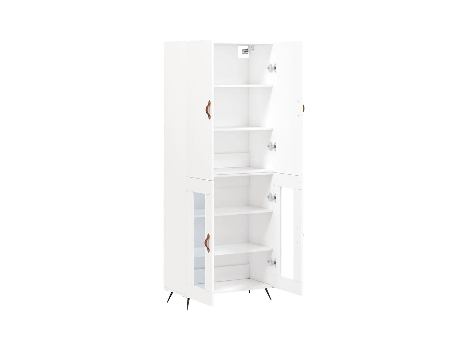 Wit hoog dressoir 69,5x34x180 cm Technisch hout