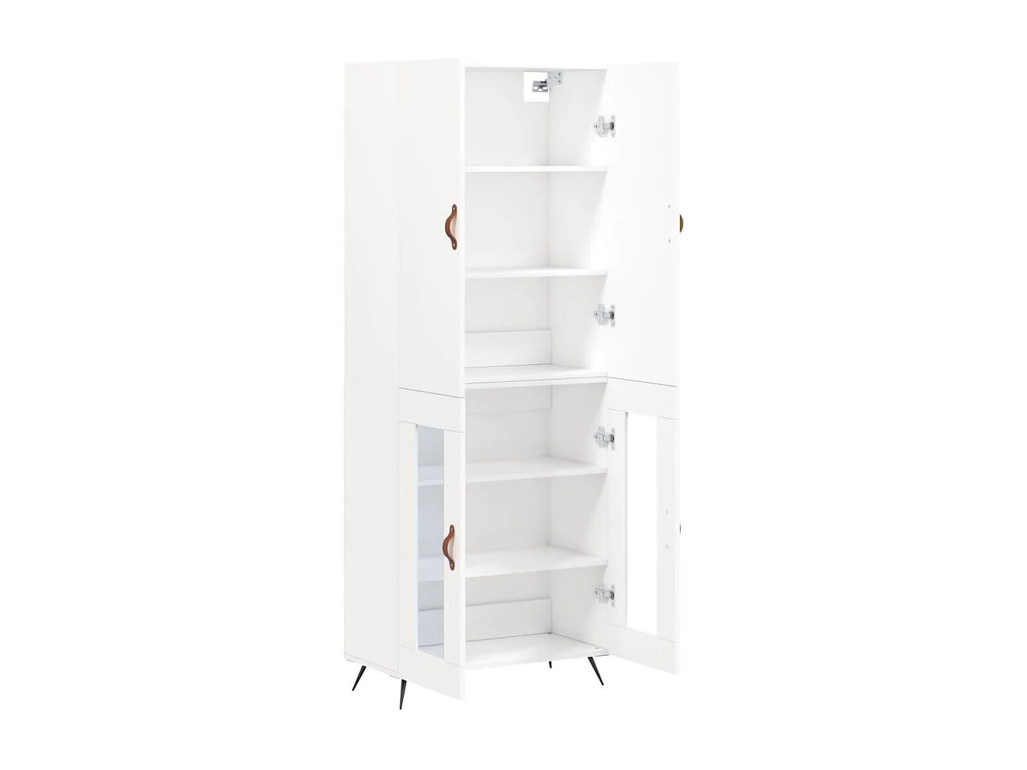 Credenza alta bianca 69,5x34x180 cm Legno ingegnerizzato