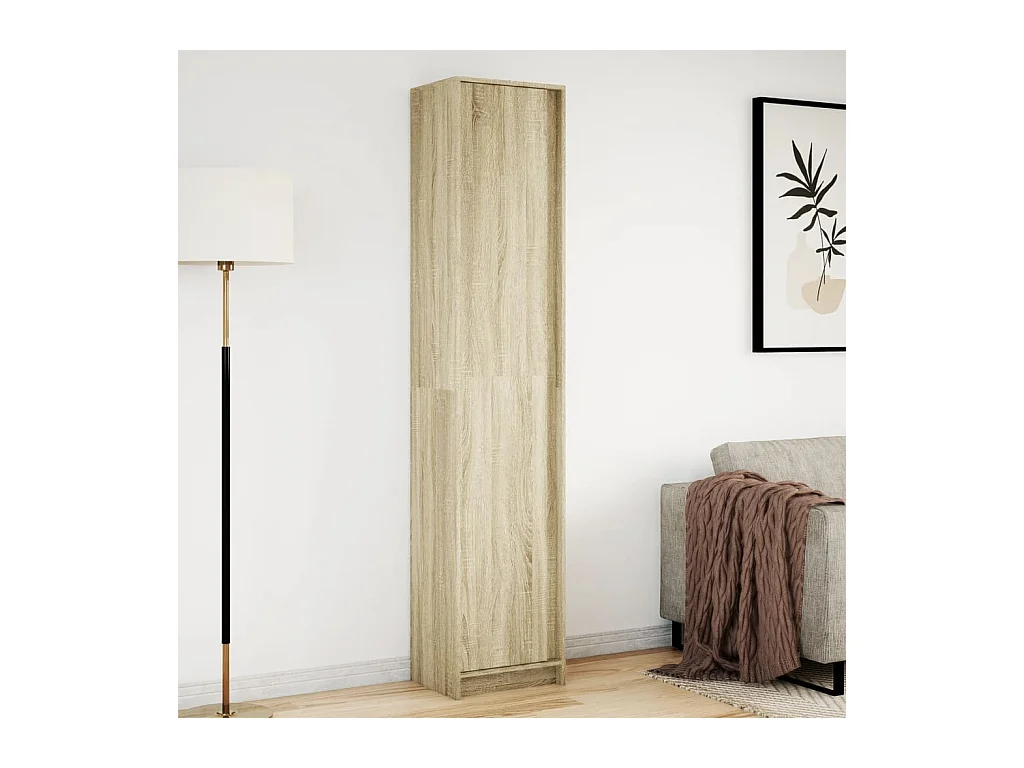 Credenza alta LED in rovere Sonoma 41,5x32,5x200 cm in legno ingegnerizzato