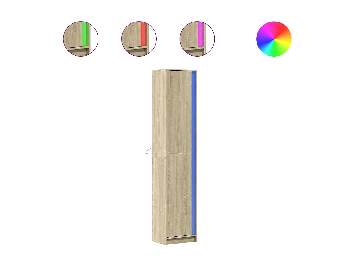 Hoog LED dressoir Sonoma eiken 41,5x32,5x200 cm bewerkt hout