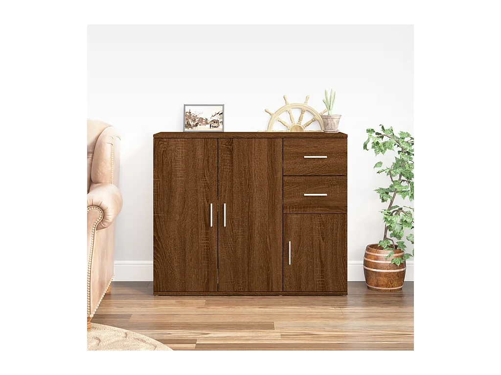 Buffet Chêne marron 91x29,5x75 cm Bois d'ingénierie