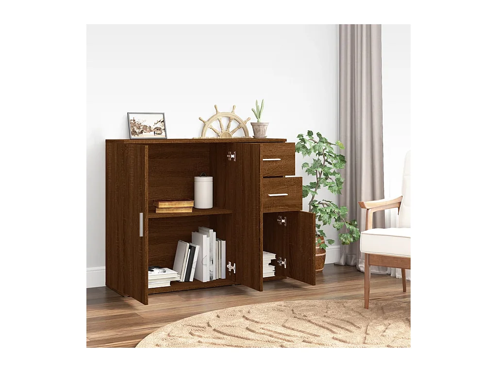 Buffet Chêne marron 91x29,5x75 cm Bois d'ingénierie