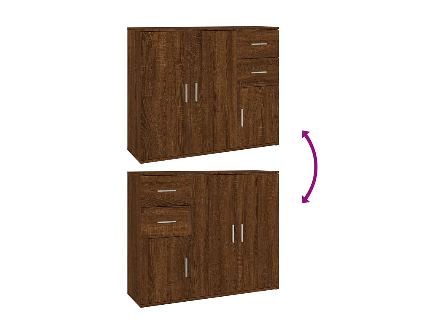 Buffet Chêne marron 91x29,5x75 cm Bois d'ingénierie