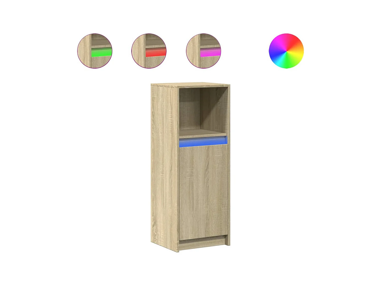 Buffet avec LED chêne sonoma 38x34x100 cm bois d'ingénierie