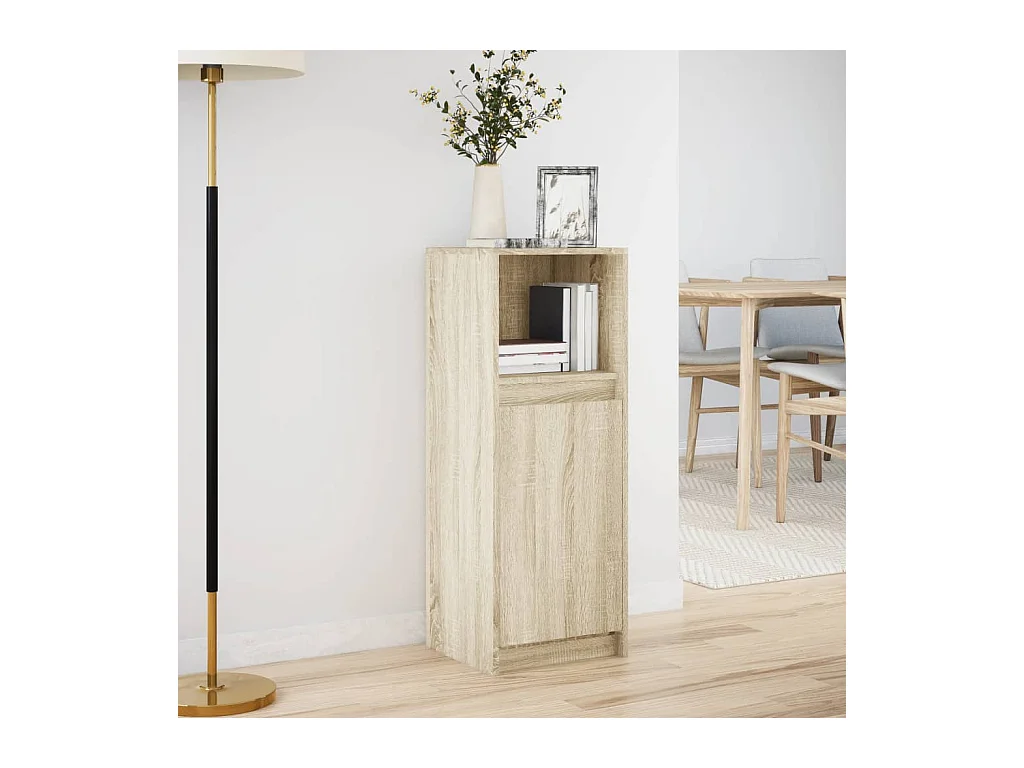 Buffet avec LED chêne sonoma 38x34x100 cm bois d'ingénierie