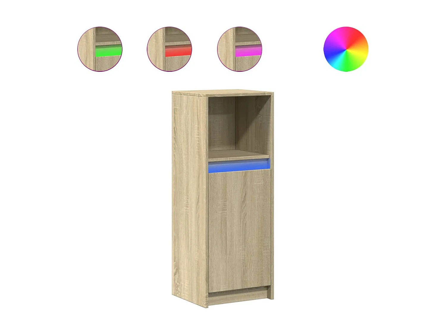 Sideboard mit LED Sonoma Eiche 38x34x100 cm Holzwerkstoff