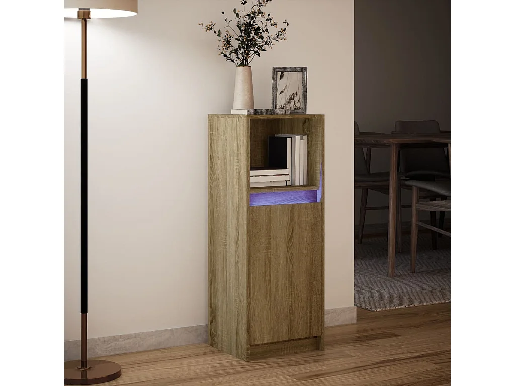 Sideboard mit LED Sonoma Eiche 38x34x100 cm Holzwerkstoff