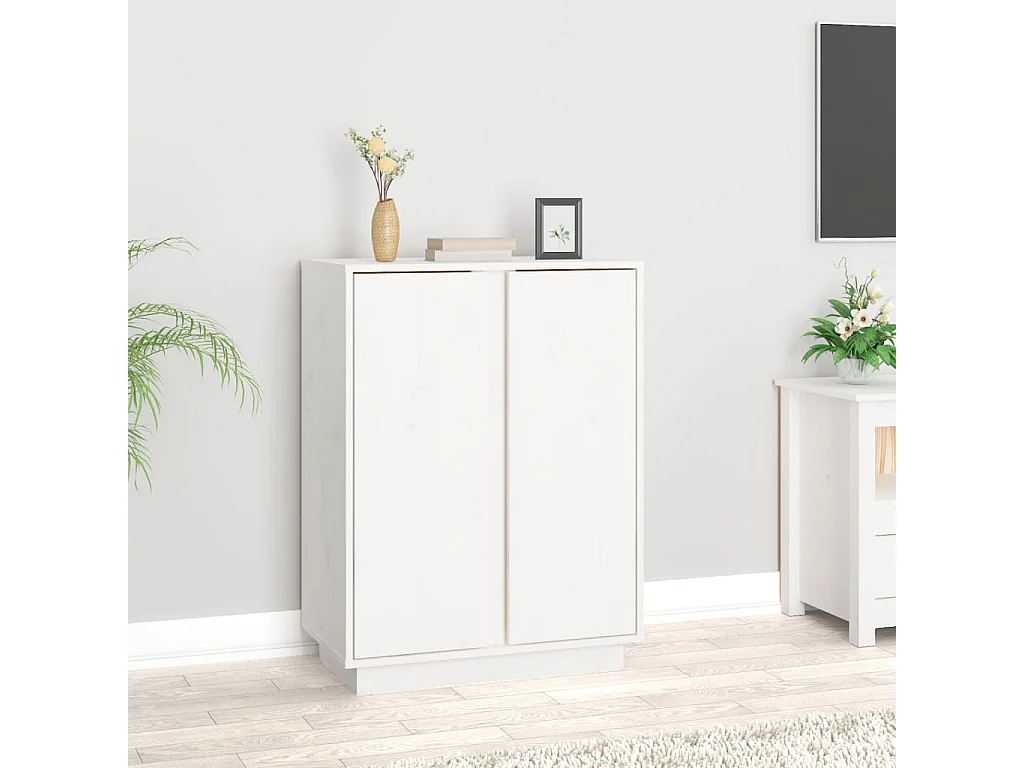 Wit dressoir 60x35x80 cm massief grenenhout