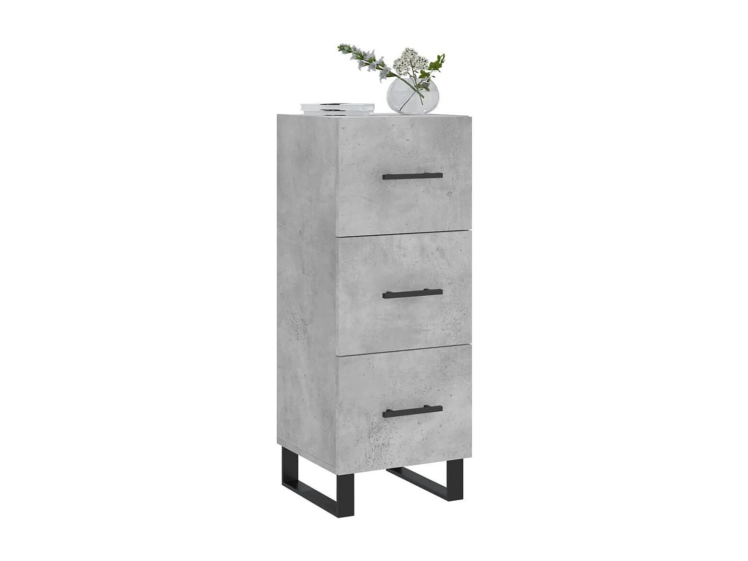 Buffet Gris béton 34,5x34x90 cm Bois d'ingénierie
