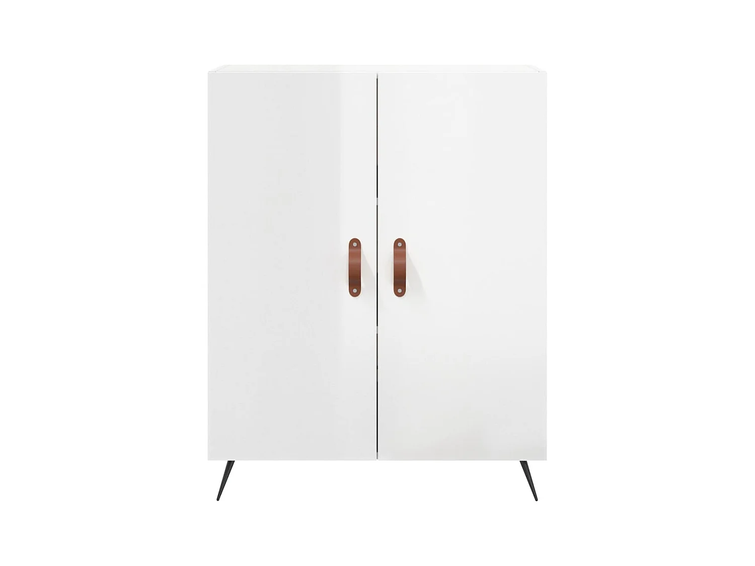 Buffet Blanc brillant 69,5x34x90 cm Bois d'ingénierie