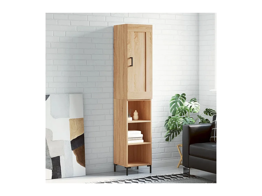 Buffet haut Chêne sonoma 34,5x34x180 cm Bois d'ingénierie