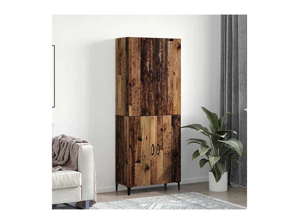 Hoge kast 2 stuks antiek hout 69,5 x 34 x 180 cm