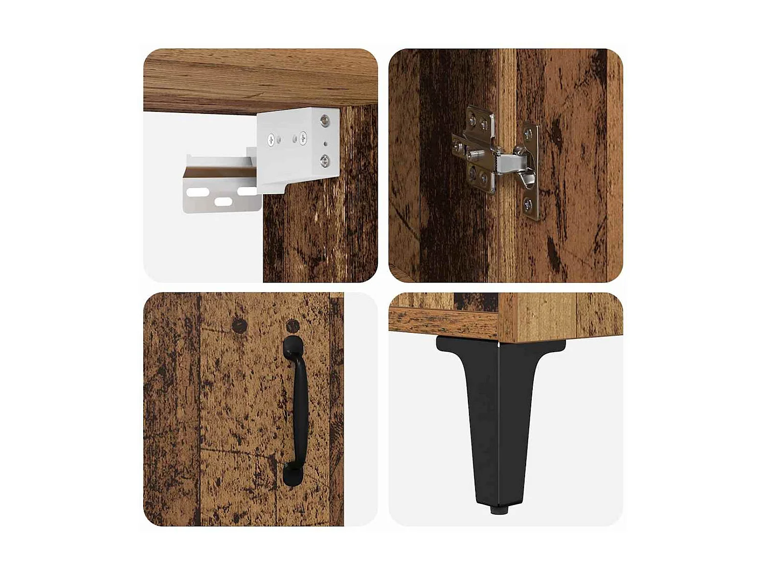 Mobile alto 2 pezzi Legno antico 69,5 x 34 x 180 cm