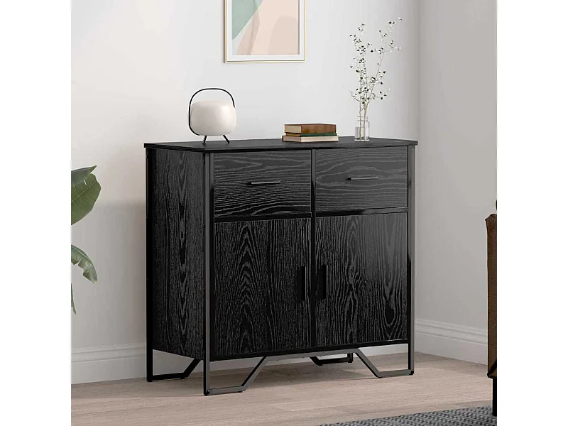 Buffet Chêne noir 79.5 x 35.5 x 74.5 cm Bois d'ingénierie