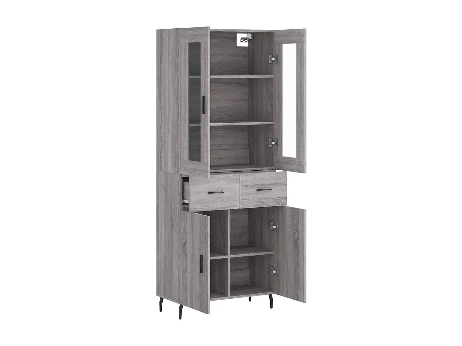 Buffet haut Sonoma gris 69,5x34x180 cm Bois d'ingénierie