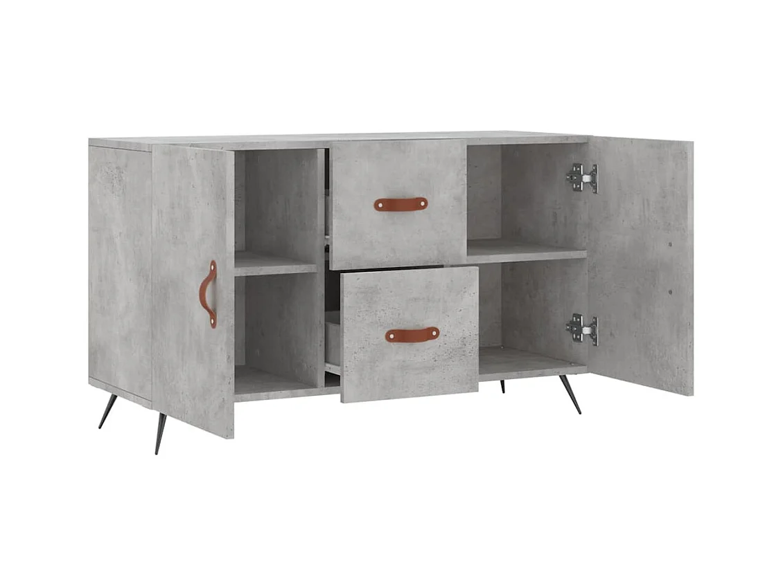 Buffet gris béton 100x36x60 cm bois d'ingénierie