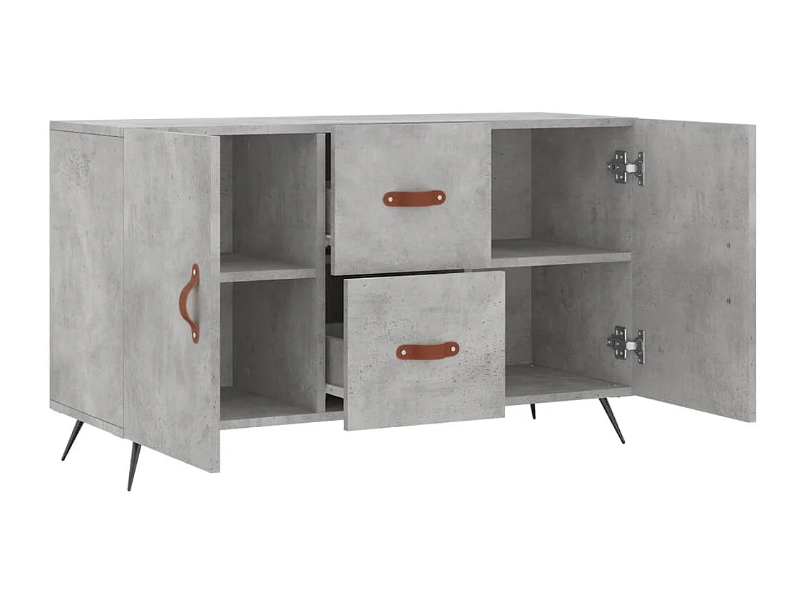 Buffet gris béton 100x36x60 cm bois d'ingénierie