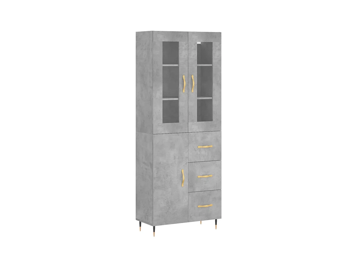 Buffet haut Gris béton 69,5x34x180 cm Bois d'ingénierie