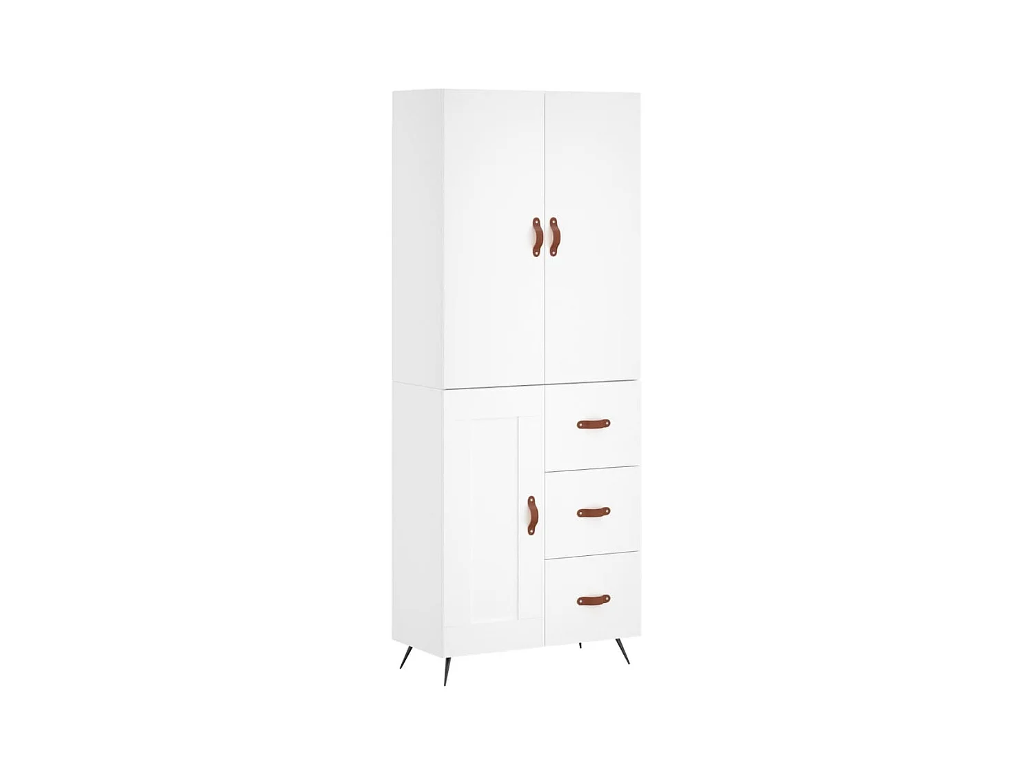 Wit hoog dressoir 69,5x34x180 cm Technisch hout